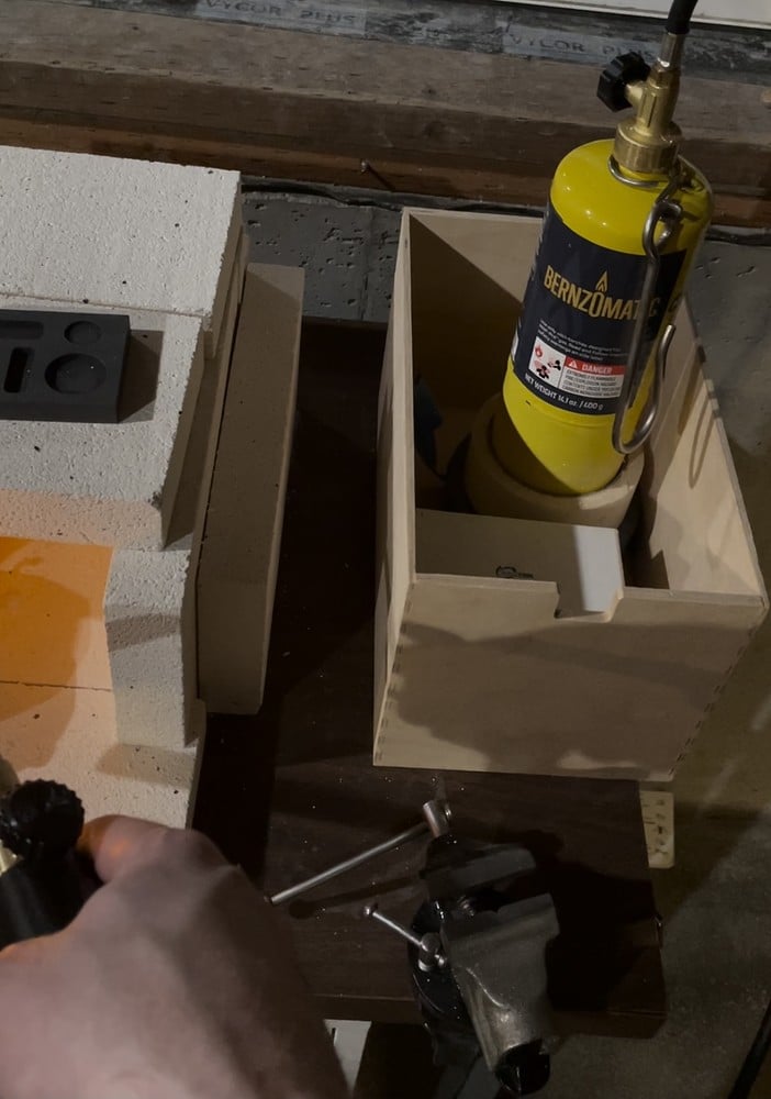 Melting bronze casting grain with a map torch Jewelry Discussion