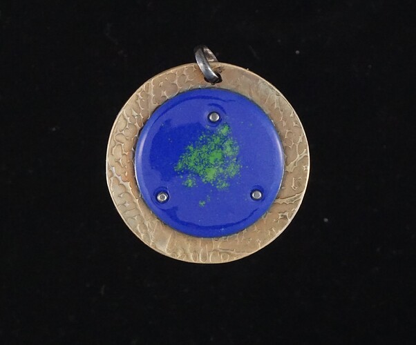 brass and enamel pendant