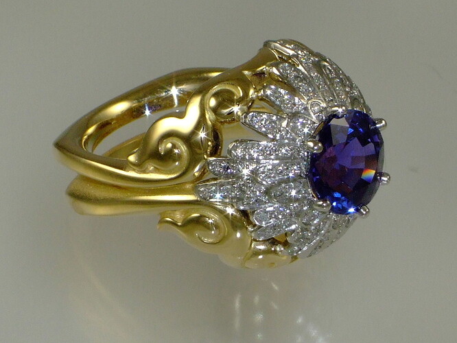 3 1:2ct color change sapphire, diamonds for sale