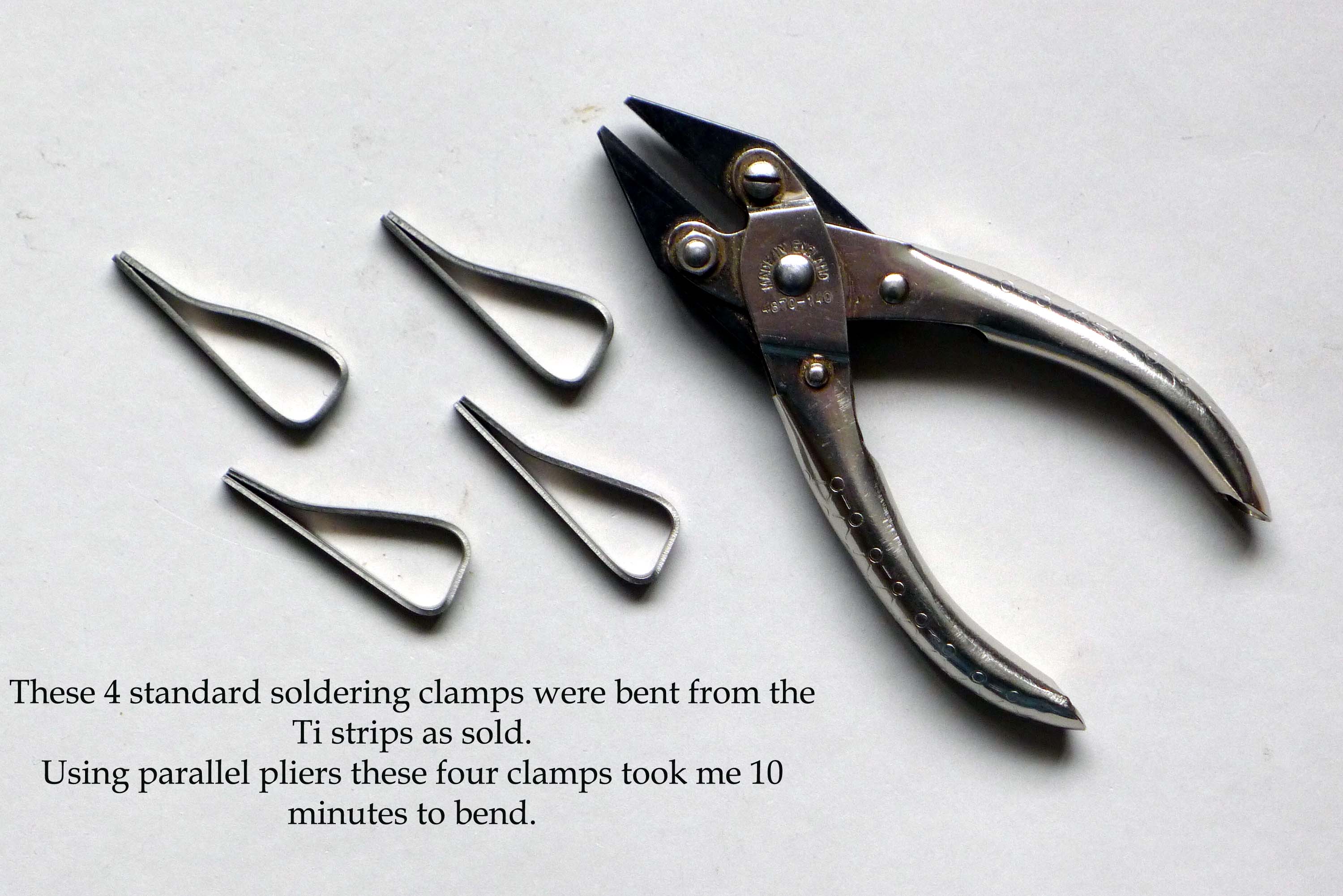 These are some shapes and uses of titanium soldering clamps